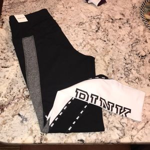 NWT PINK black, white and gray leggings!